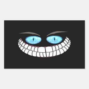 Pegatina Rectangular Gato de Cheshire - Pegatinas Ojos Azules