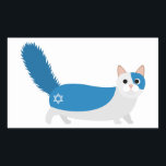 Pegatina Rectangular Gato Hanukkah<br><div class="desc">¡Un gran regalo para los amantes del gato en Chanukah!</div>
