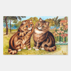 Pegatina Rectangular Gato susurrador, Louis Wain