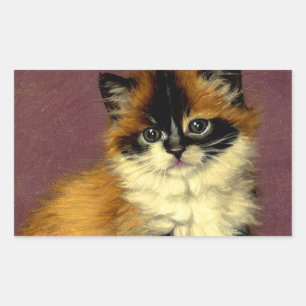 Pegatina Rectangular Gato Vintage Ragdoll Halloween