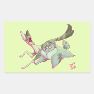 Pegatina Rectangular Gatos guerreros - Ivypool y Dovewing