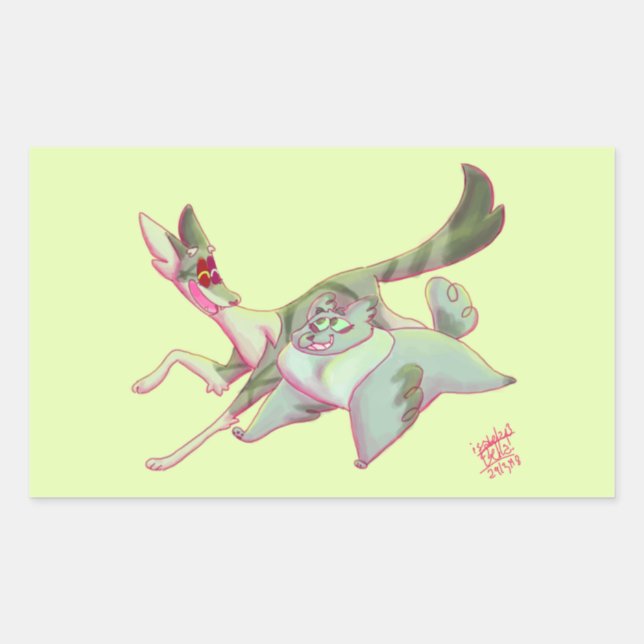 Pegatina Rectangular Gatos guerreros - Ivypool y Dovewing (Anverso)