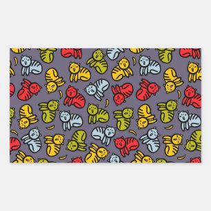 Pegatina Rectangular Gatos más bananas