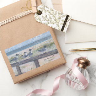 Pegatina Rectangular Gaviotas de la Isla Dauphin