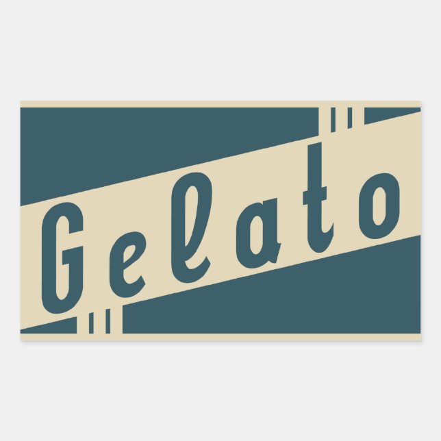 Pegatina Rectangular gelato retro italiano (Anverso)
