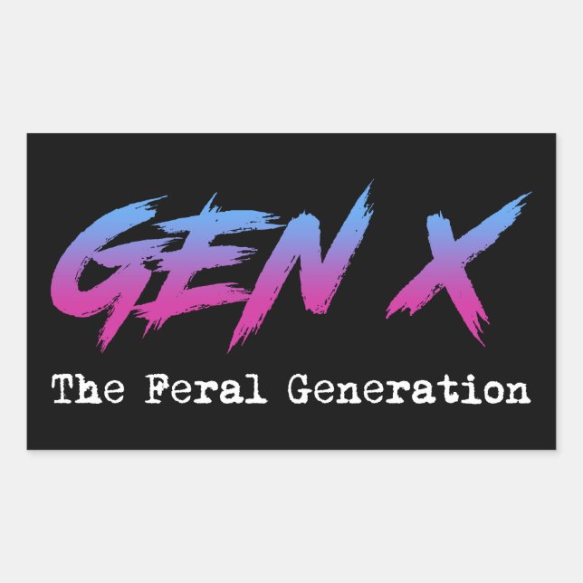 Pegatina Rectangular Gen X - La Generación Feral (Anverso)