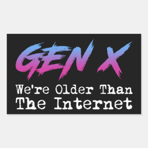 Pegatina Rectangular Gen X - Somos más viejos que Internet