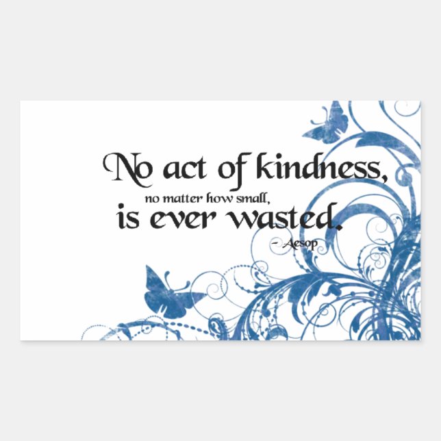 Pegatina Rectangular gentileza mariposa giratoria (Anverso)