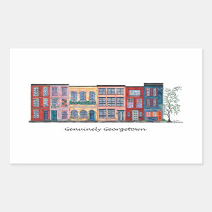 Pegatina Rectangular Genuinamente Georgetown