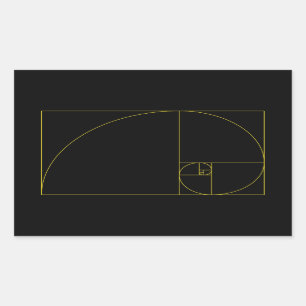Pegatina Rectangular Geometría sagrada espiral de oro
