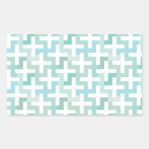 Pegatina Rectangular Geométrico verde de Seafoam