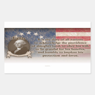 Pegatina Rectangular George Washington - fe