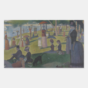 Pegatina Rectangular Georges Seurat - Domingo en La Grande Jatte