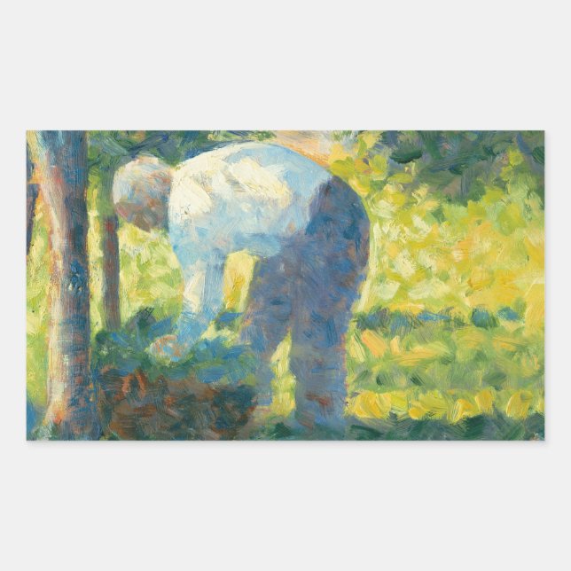 Pegatina Rectangular Georges Seurat - El jardinero (Anverso)
