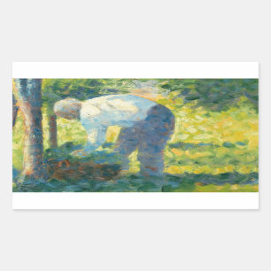 Pegatina Rectangular Georges Seurat - El jardinero