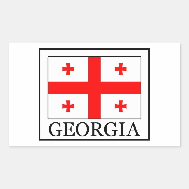 Pegatina Rectangular Georgia (Anverso)