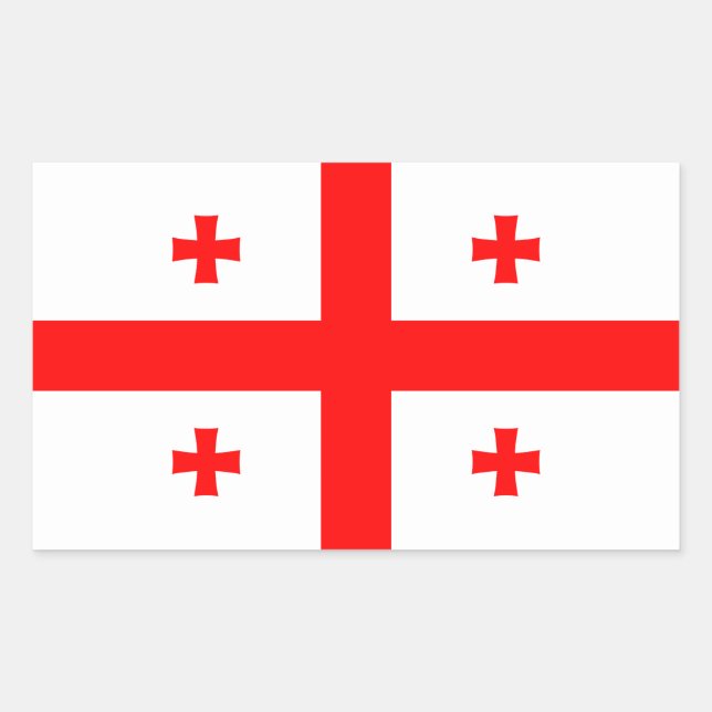 Pegatina Rectangular Georgia - Bandera georgiana (Anverso)