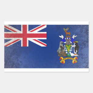 Pegatina Rectangular Georgia del Sur y las Islas Sandwich del Sur