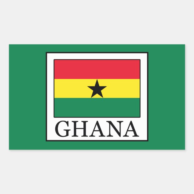 Pegatina Rectangular Ghana (Anverso)