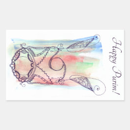 Pegatina Rectangular Giant Megillah Scroll Purim