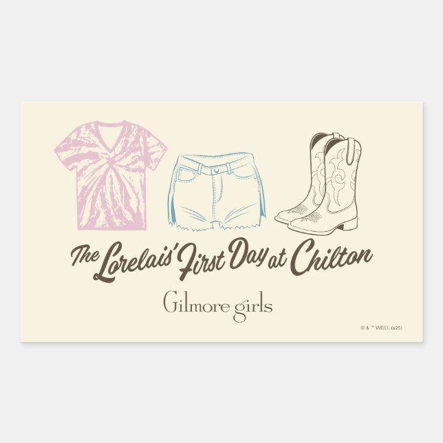 Pegatina Rectangular Gilmore Girls Lorelai Chilton Outfit Design (Anverso)