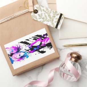 Pegatina Rectangular Gimnasia Resumen Espíritu de la gimnasta