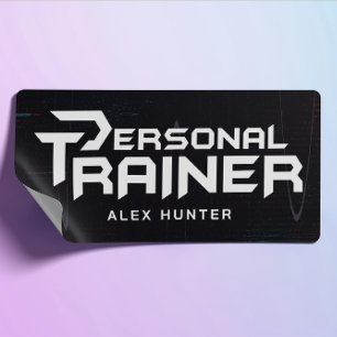 Pegatina Rectangular Gimnasio de entrenador personal Personalizado