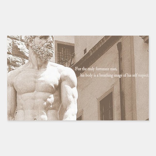 Pegatina Rectangular Gimnasio Motivador de Construcción de Cuerpo (Anverso)