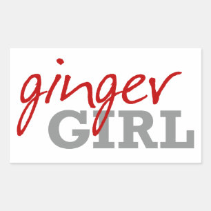 Pegatina Rectangular Ginger Chica Redhead Fimes
