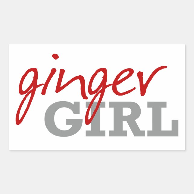 Pegatina Rectangular Ginger Chica Redhead Fimes (Anverso)