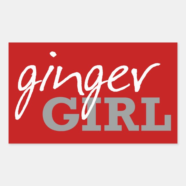Pegatina Rectangular Ginger Chica Redhead Fimes (Anverso)