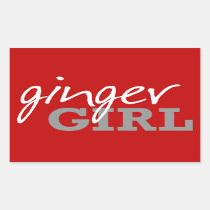Pegatina Rectangular Ginger Chica Redhead Fimes