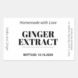 Pegatina Rectangular Ginger Extract Modern Label Sticker ZEX_001h