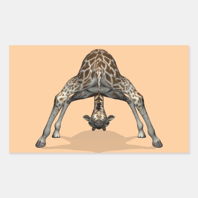 Pegatina Rectangular Girafa flexible (Anverso)