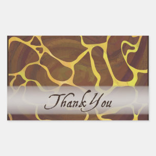 Pegatina Rectangular Giraffe de animales salvajes Gracias