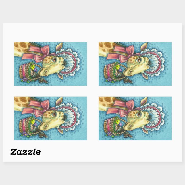 PEGATINA RECTANGULAR GIRAFFE EN BONNETA ORIENTAL DE LA PRIMAVERA CUTÁNE (Hoja)