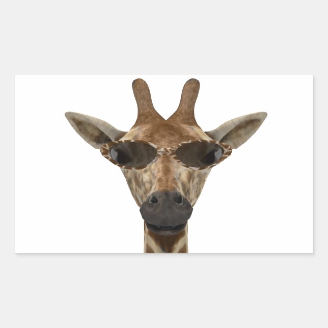 Pegatina Rectangular Giraffe Incognito (Anverso)