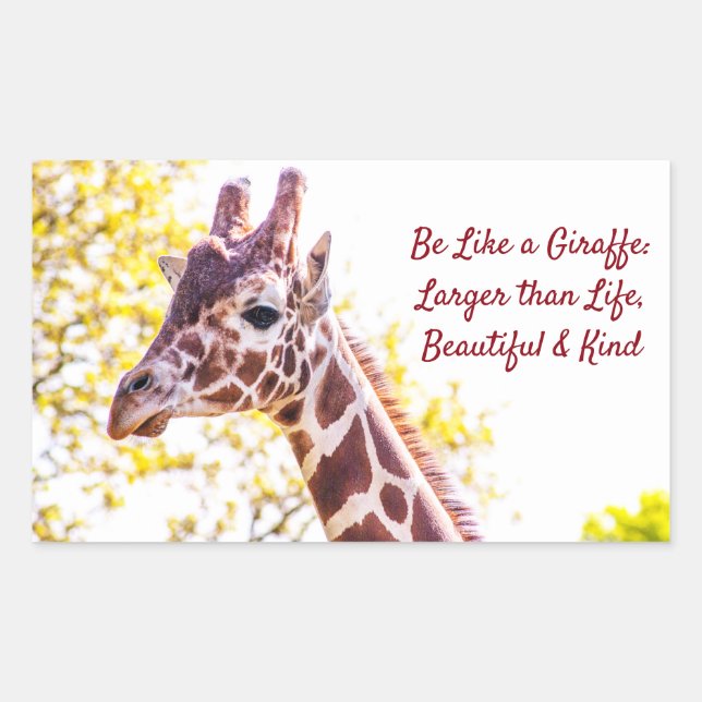 Pegatina Rectangular Giraffe Portrait (Anverso)