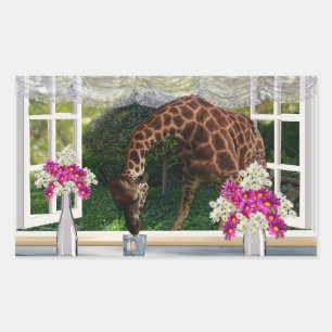 Pegatina Rectangular Giraffe Window Dresser,