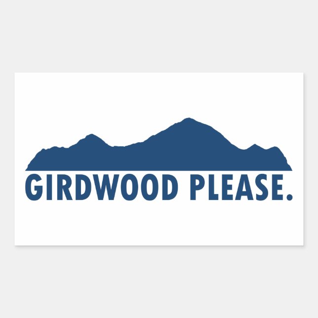 Pegatina Rectangular Girdwood Alaska Please (Anverso)
