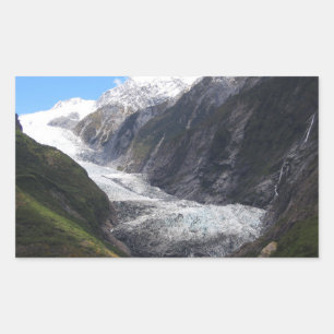 Pegatina Rectangular Glaciar Franz Josef, Nueva Zelandia