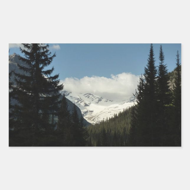 Pegatina Rectangular Glaciar Jackson con vista al parque nacional de lo (Anverso)