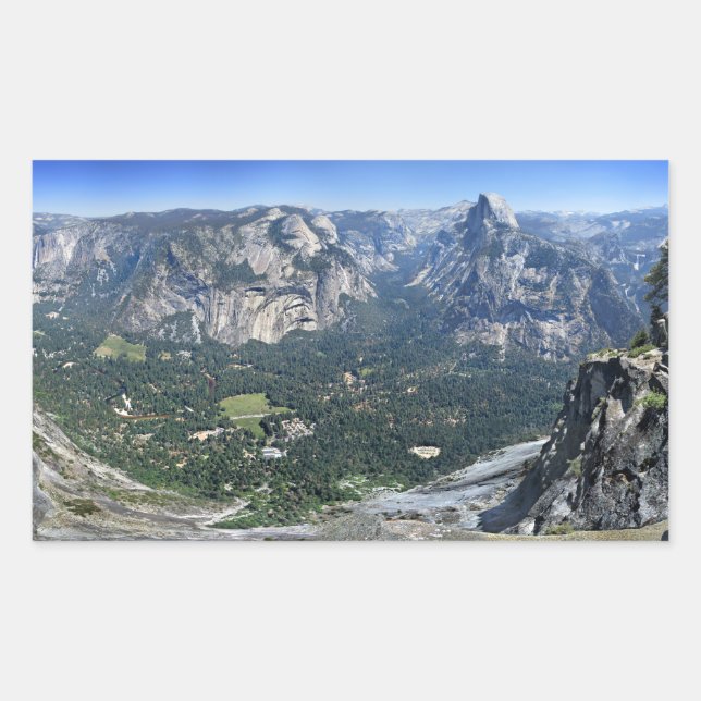Pegatina Rectangular Glaciar Point Panorama - Valle Yosemite (Anverso)