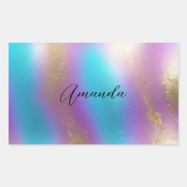 Pegatina Rectangular Glam iris irlandés (Anverso)