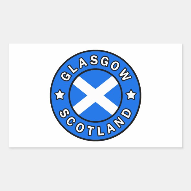 Pegatina Rectangular Glasgow Scotland (Anverso)