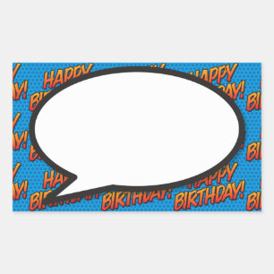 Pegatina Rectangular Globo de diálogo de feliz cumpleaños divertido ret