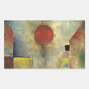 Pegatina Rectangular Globo rojo Paul Klee