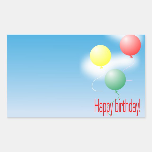 Pegatina Rectangular Globos de aire coloridos (Anverso)