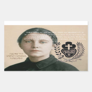 PEGATINA RECTANGULAR GLORIA A SAINT GEMMA GALGANI