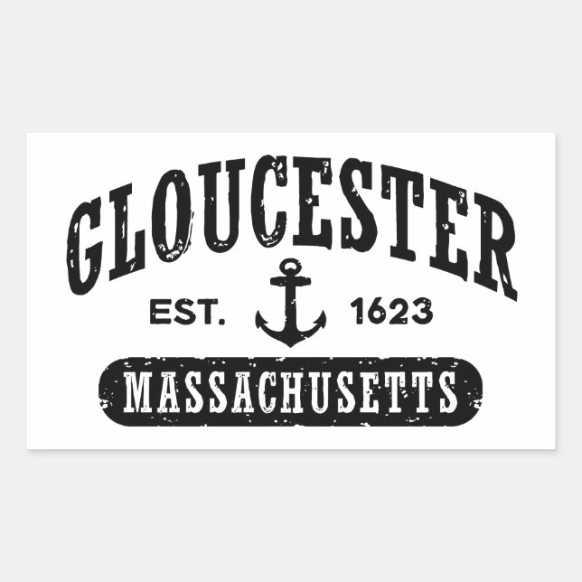 Pegatina Rectangular Gloucester Massachusetts (Anverso)